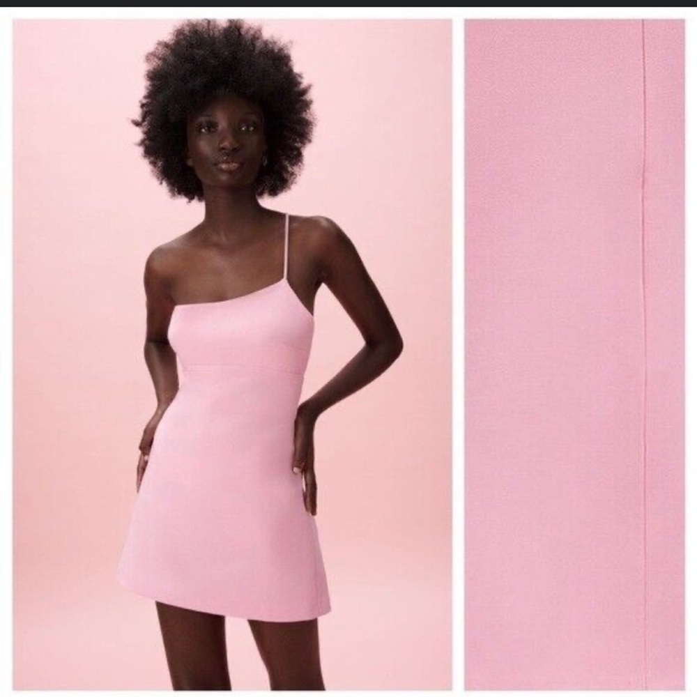 Zara Womens Bubblegum Pink Strappy Mini Dress with Built in shorts M NWT
